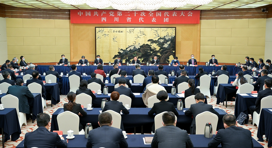 党的二十大四川省代表团举行全体会议
推选王晓晖为团长 黄强为副团长 陈炜为秘书长「相关图片」